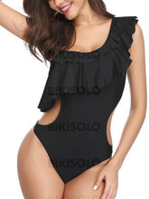 Charger l&#39;image dans la galerie, Couleur Unie Sangle Sexy Une Pièce Maillots De Bain Piece