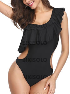 Couleur Unie Sangle Sexy Une Pièce Maillots De Bain Piece