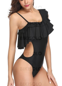 Couleur Unie Sangle Sexy Une Pièce Maillots De Bain Piece