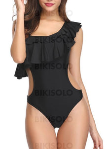 Couleur Unie Sangle Sexy Une Pièce Maillots De Bain Piece
