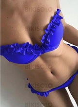 Charger l&#39;image dans la galerie, Couleur Unie Sans Bretelle Sexy Bikinis Maillots De Bain Bleu Roi / S