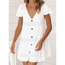 Charger l&#39;image dans la galerie, Couleur Unie Sexy Élégante À La Mode Tenues De Plage Maillots De Bain Blanc / Taille Libre