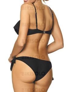 Couleur Unie Taille Basse Faire Monter À Bretelles Sexy Attrayant Bikinis Maillots De Bain