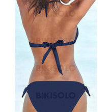 Charger l&#39;image dans la galerie, Couleur Unie Taille Basse Noué Dos Nu Sexy Bikinis Maillots De Bain