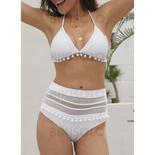 Charger l&#39;image dans la galerie, Couleur Unie Taille Haute Dos Nu Sexy Bikinis Maillots De Bain