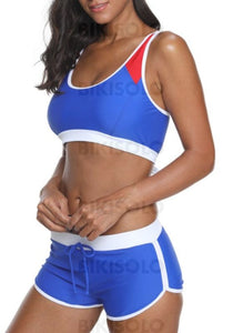 Couleur Unie U Neck Sports Bikini Maillots De Bain Bikinis