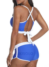 Charger l&#39;image dans la galerie, Couleur Unie U Neck Sports Bikini Maillots De Bain Bikinis