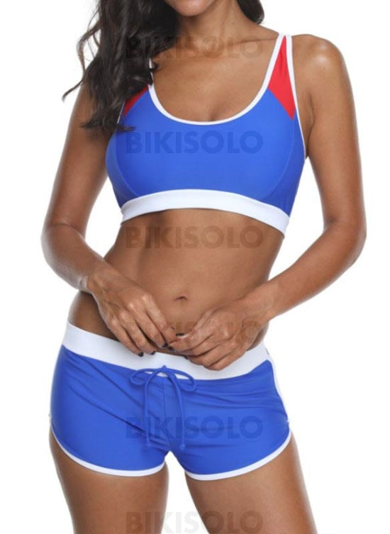 Couleur Unie U Neck Sports Bikini Maillots De Bain Bikinis