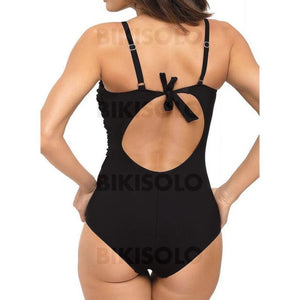 Couleur Unie Une Épaule À La Mode Attrayant Pièce Maillots De Bain