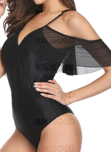Couleur Unie V-Neck Élégante Une Pièce Maillots De Bain Piece
