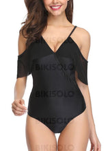 Charger l&#39;image dans la galerie, Couleur Unie V-Neck Élégante Une Pièce Maillots De Bain Piece