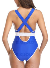 Charger l&#39;image dans la galerie, Couleur Unie V-Neck Sexy Une Pièce Maillots De Bain Piece