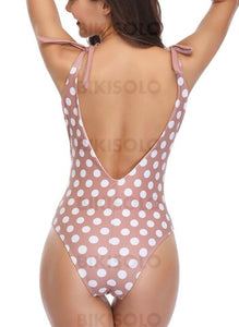 Dot V-Neck Mignon Une Pièce Maillots De Bain Piece