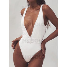 Charger l&#39;image dans la galerie, Empreinte Danimal À Bretelles Sexy Une Pièce Maillots De Bain Blanc / S