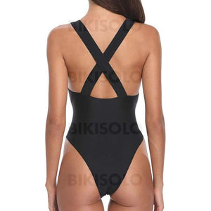 Engrener Traverser Col V Sexy Une Pièce Maillots De Bain