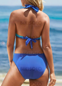 Épissage Couleur À Bretelles Col V Sexy Frais Une Pièce Maillots De Bain