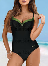 Charger l&#39;image dans la galerie, Épissage Couleur À Bretelles Sexy Une Pièce Maillots De Bain