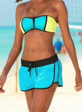 Charger l'image dans la galerie, Épissage Couleur À Bretelles Sports Bikinis Maillots De Bain