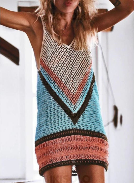 Épissage Couleur Col V Sexy Tenues De Plage Maillots De Bain