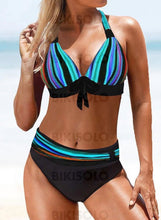 Charger l&#39;image dans la galerie, Épissage Couleur Dos Nu Sexy Boho Bikinis Maillots De Bain