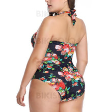 Charger l&#39;image dans la galerie, Épissage Couleur Dos Nu Sexy Grande Taille Une Pièce Maillots De Bain