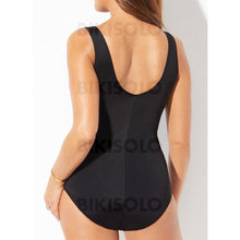 Charger l&#39;image dans la galerie, Épissage Couleur Patchwork À Bretelles Col V Sports Grande Taille Une Pièce Maillots De Bain