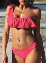 Charger l&#39;image dans la galerie, Évider Lacer Une Épaule Classique Mignon Bikinis Maillots De Bain