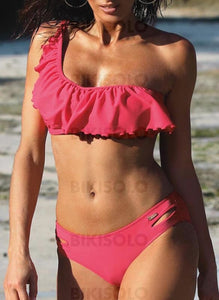 Évider Lacer Une Épaule Classique Mignon Bikinis Maillots De Bain