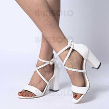 Charger l'image dans la galerie, Femmes Pu Talon Bottier Sandales À Bout Ouvert Avec Boucle Chaussures