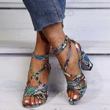 Charger l'image dans la galerie, Femmes Pu Talon Bottier Sandales À Bout Ouvert Avec Boucle Chaussures