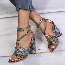 Charger l'image dans la galerie, Femmes Pu Talon Bottier Sandales À Bout Ouvert Avec Boucle Chaussures