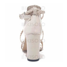 Charger l'image dans la galerie, Femmes Pu Talon Bottier Sandales À Bout Ouvert Avec Boucle Chaussures