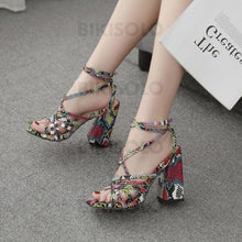 Charger l'image dans la galerie, Femmes Pu Talon Bottier Sandales À Bout Ouvert Avec Boucle Chaussures