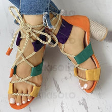 Charger l&#39;image dans la galerie, Femmes Pu Talon Bottier Sandales À Bout Ouvert Avec Ouvertes Chaussures