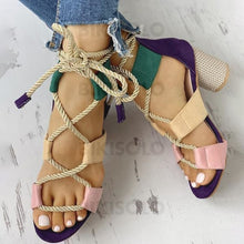 Charger l&#39;image dans la galerie, Femmes Pu Talon Bottier Sandales À Bout Ouvert Avec Ouvertes Chaussures