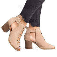 Charger l&#39;image dans la galerie, Femmes Pu Talon Bottier Sandales Escarpins Avec Ouvertes Chaussures