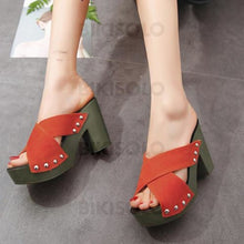 Charger l'image dans la galerie, Femmes Pu Talon Bottier Sandales Escarpins Plateforme À Bout Ouvert Chaussons Avec Autres