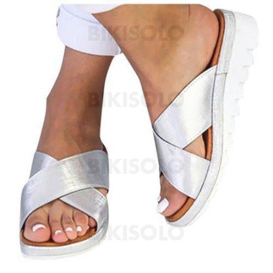Femmes Pu Talon Compensé Chaussons Avec Autres Chaussures