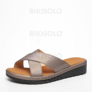 Femmes Pu Talon Compensé Chaussons Avec Autres Chaussures