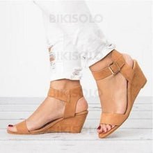 Charger l&#39;image dans la galerie, Femmes Pu Talon Compensé Sandales Avec Boucle Chaussures