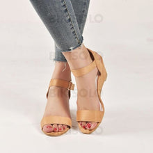 Charger l&#39;image dans la galerie, Femmes Pu Talon Compensé Sandales Avec Boucle Chaussures