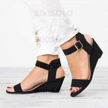 Charger l&#39;image dans la galerie, Femmes Pu Talon Compensé Sandales Avec Boucle Chaussures