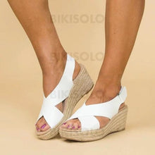 Charger l'image dans la galerie, Femmes Pu Talon Compensé Sandales Chaussures