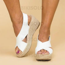 Charger l'image dans la galerie, Femmes Pu Talon Compensé Sandales Chaussures