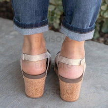 Charger l'image dans la galerie, Femmes Pu Talon Compensé Sandales Compensée À Bout Ouvert Avec Autres Chaussures