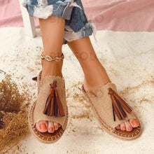 Charger l'image dans la galerie, Femmes Pu Talon Plat Chaussons Avec Tassel Chaussures