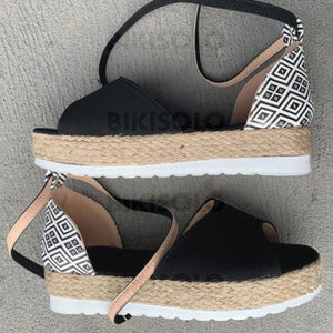 Femmes Pu Talon Plat Sandales À Bout Ouvert Avec Boucle Chaussures