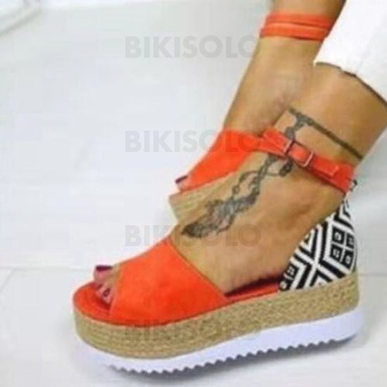 Femmes Pu Talon Plat Sandales À Bout Ouvert Avec Boucle Chaussures