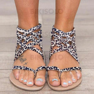 Femmes Pu Talon Plat Sandales À Bout Ouvert Avec Élastique Chaussures