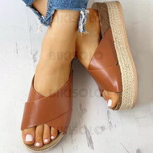 Charger l&#39;image dans la galerie, Femmes Pu Talon Plat Sandales À Bout Ouvert Chaussons Avec La Copie Animale Chaussures